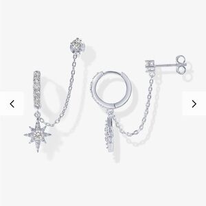 Elegant Silver Star Drop Earrings
